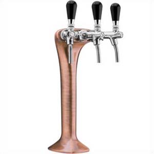 Colonne TOF en bronze cuivre brossé mat "Classique élégance" de pompe à bière pour 3 robinets