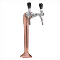 Ensemble de pompe à bière avec colonne TOF bronze cuivre brossé "Classique élégance" 60 L/h avec 1 robinet de bière et 1 robinet d'eau rafraîchie