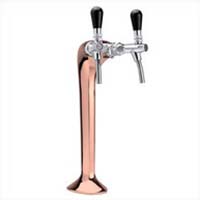 Ensemble de pompe à bière avec colonne TOF bronze poli brillant "Classique élégance" 60 L/h avec 2 robinets