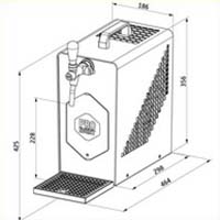 Pompe à bière professionnel  OPREMA noir mat système à sec 25 L/h avec 1 robinet sans bouteille de gaz CO² avec compresseur extérieur