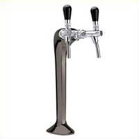 Ensemble de pompe à bière avec colonne TOF bronze chromée  noir "classique élégance" pour 2 robinets 200 L/h