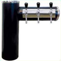 Colonne Valence en INOX noir mat pour pompe  bire pour 3 robinets  droite