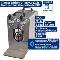 Pompe à bière OPREMA 52L/h 2 robinets sans bouteille de CO2 compresseur AIR intégré 