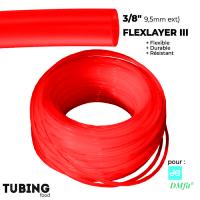 Tuyau semi rigide 3/8" TUBING FOOD Flexlayer III   -- rouleau 100m ROUGE  (bière ou Co²)
