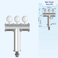 Colonne UBC TERRA pour 3 robinets avec médaillons LED en Acier Inoxydable 