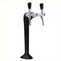 Ensemble de pompe à bière avec colonne TOF bronze noir mat "classique élégance" 200 L/h pour 2 robinets chromés