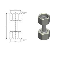 Double raccord 5/8 femelle  longueur 30mm 