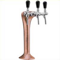 Ensemble de pompe à bière avec 2 colonnes TOF bronze cuivre brossé "Classique élégance" 190 L/h pour 6 robinets de bière
