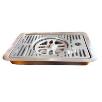 Égouttoir inox encastrable 300x180x30 mm avec rince verre central et vidange