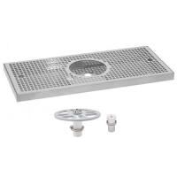 Égouttoir INOX sur comptoir pour pompe à bière 500 x 180 x 25 mm avec rince-verres