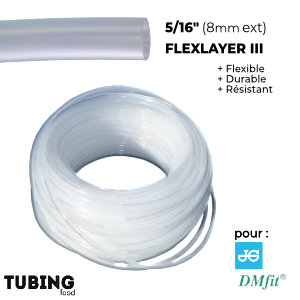 Tuyau semi rigide 5/16" TUBING FOOD Flexlayer III  5mm x 8mm -- ROULEAU 100m  (bière ou Co²)